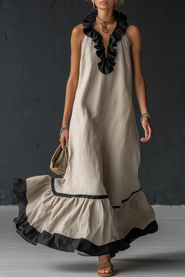 Vestido Maxi de Algodón y Lino — Estilo sin esfuerzo, comodidad total