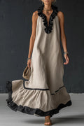 Vestido Maxi de Algodón y Lino — Estilo sin esfuerzo, comodidad total