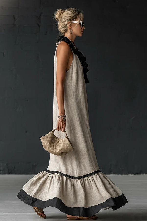 Vestido Maxi de Algodón y Lino — Estilo sin esfuerzo, comodidad total