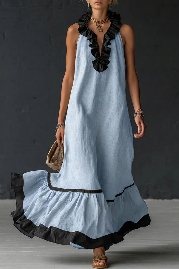 Vestido Maxi de Algodón y Lino — Estilo sin esfuerzo, comodidad total