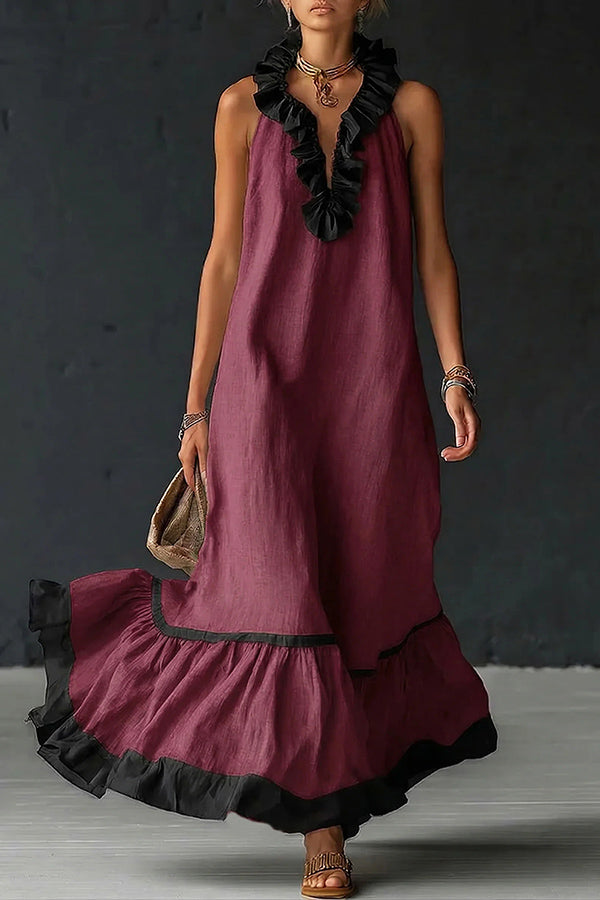 Vestido Maxi de Algodón y Lino — Estilo sin esfuerzo, comodidad total