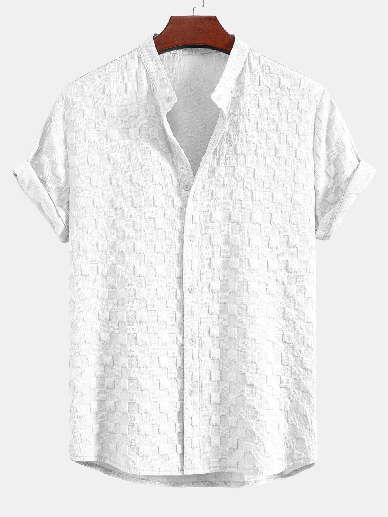 Conjunto Camisa y Pantalón Corto Cuadros Jacquard