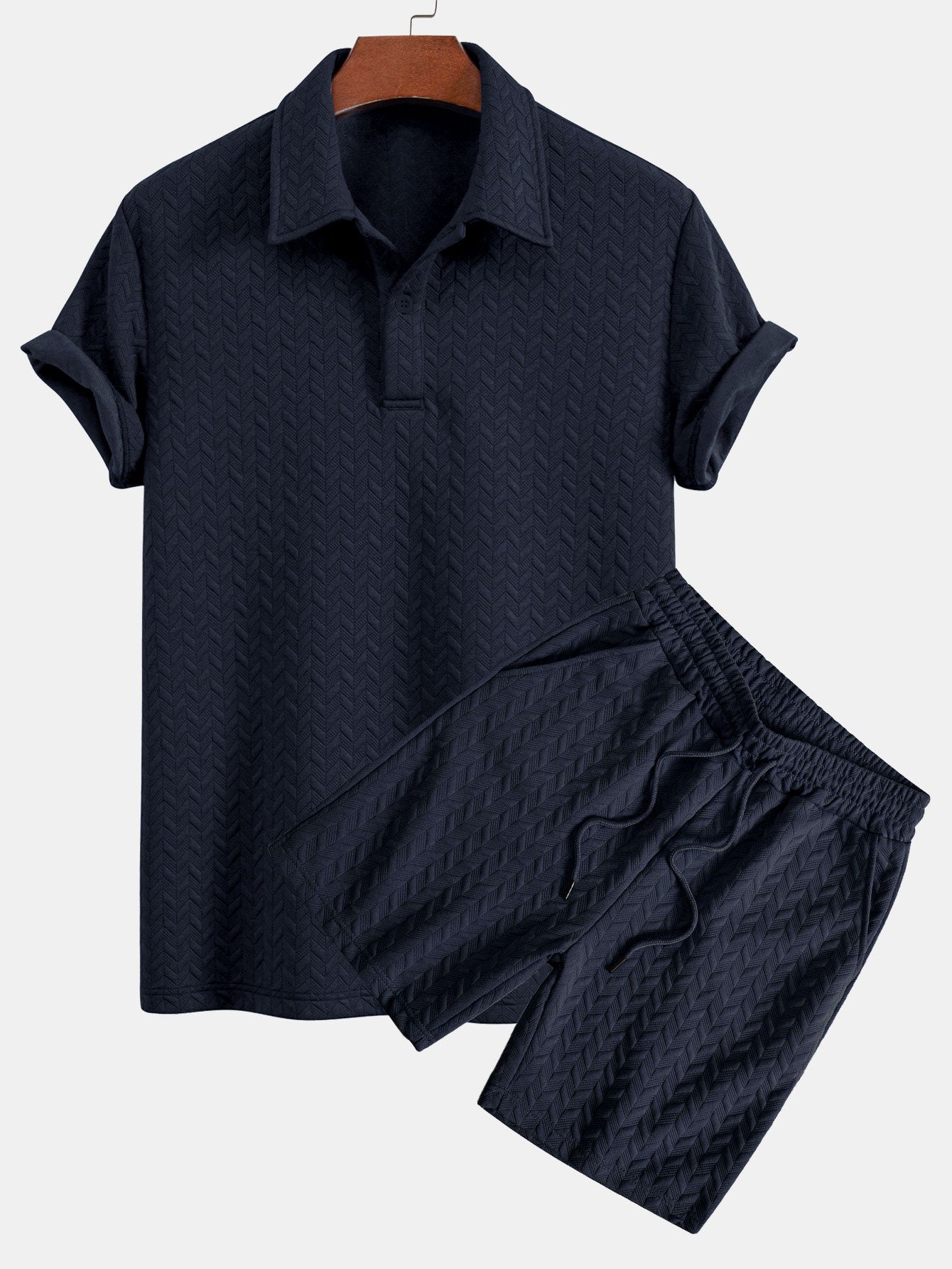 Conjunto Polo Y Pantalón Corto Jacquard Geométrico