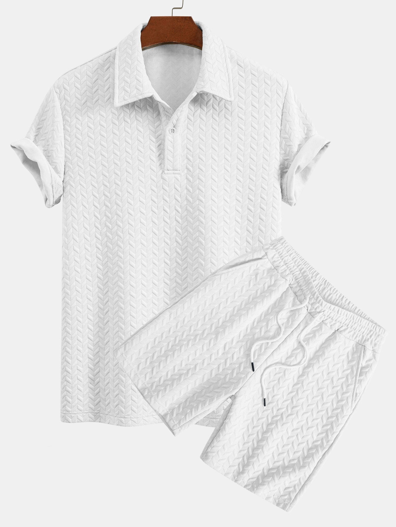 Conjunto Polo Y Pantalón Corto Jacquard Geométrico