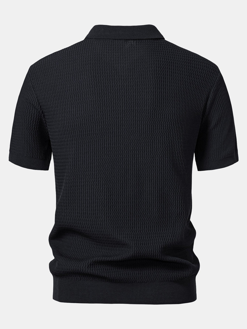 Conjunto Punto Jacquard Polo V y Pantalón Recto Acanalado