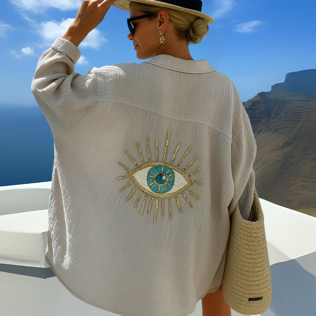Blusa Casual Estilo Ibiza con Detalle Bordado en Espalda