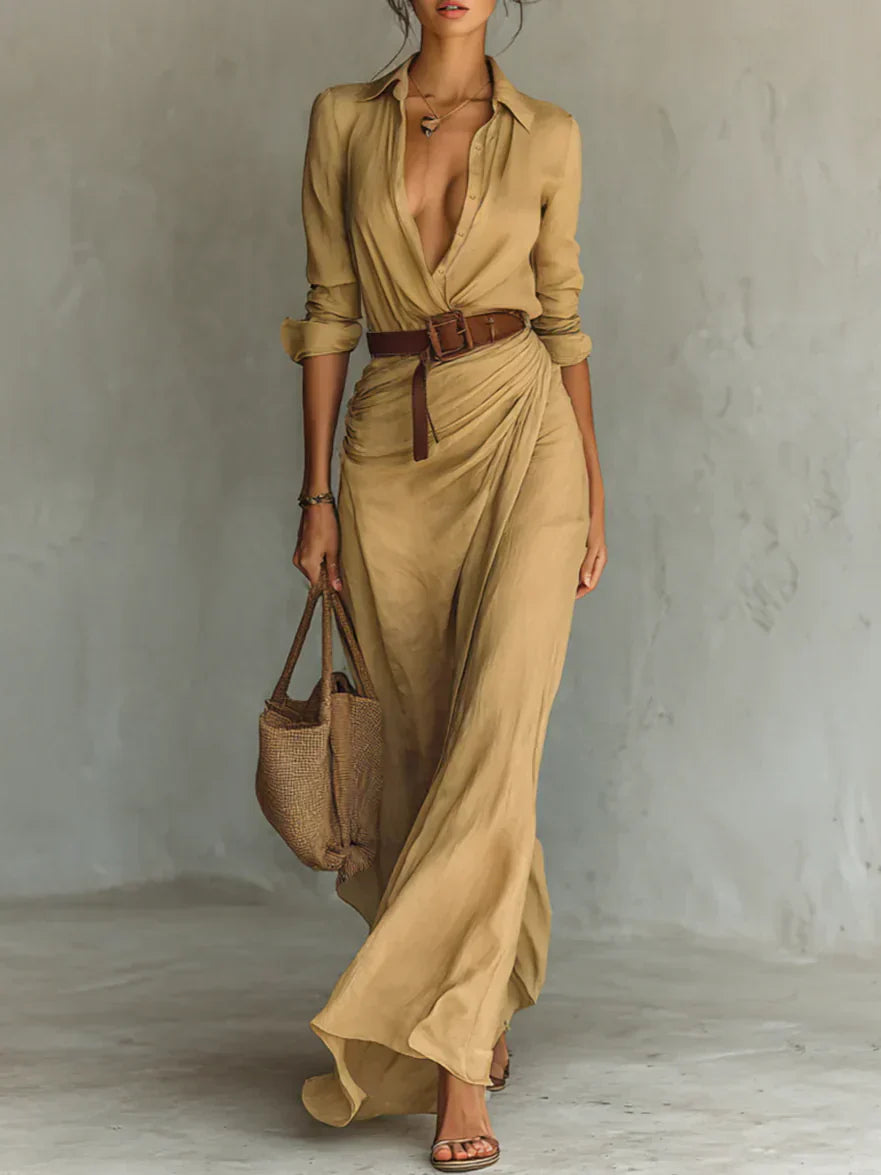 Enea™ | Vestido camisero de lino elegante