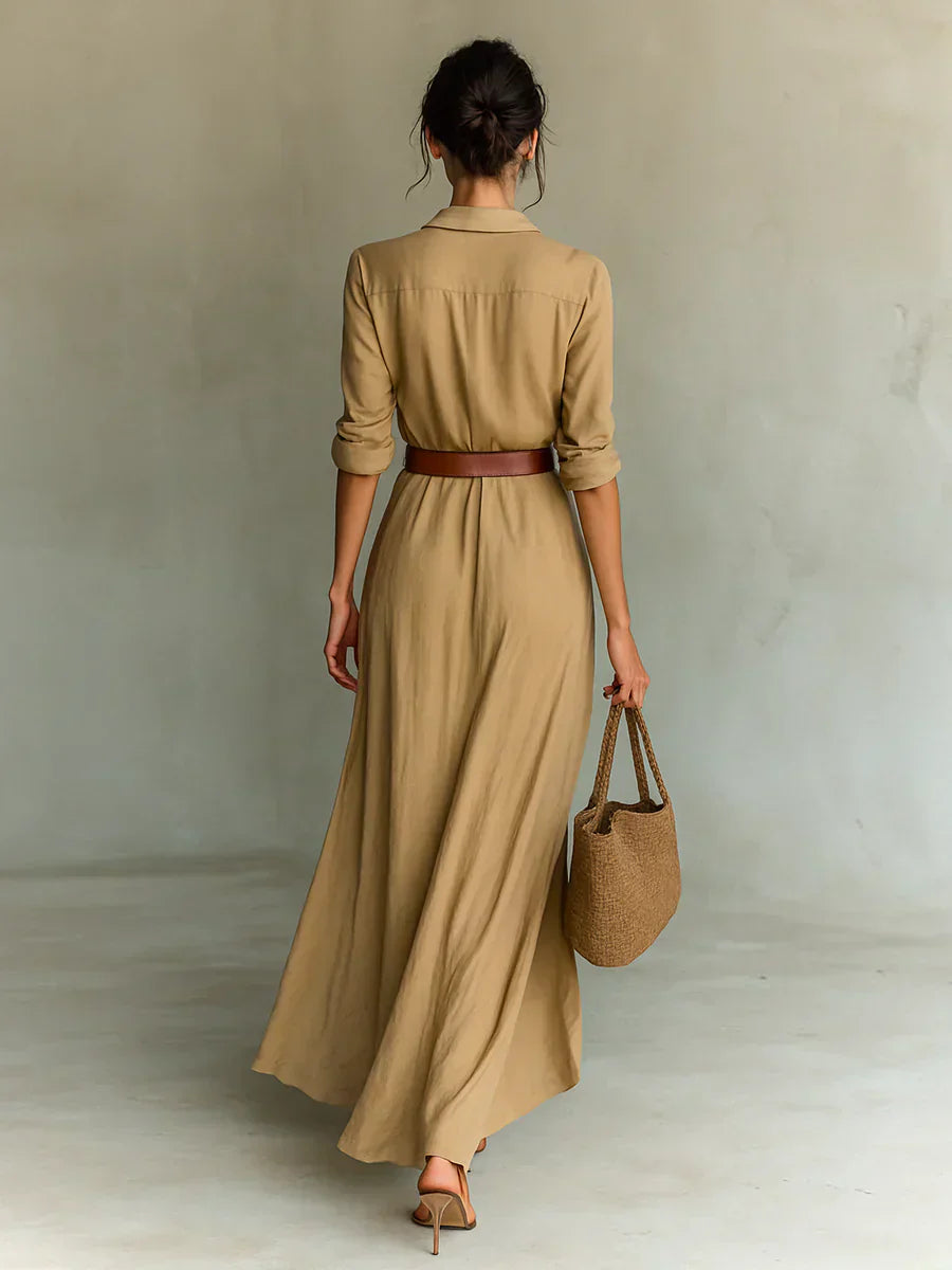 Enea™ | Vestido camisero de lino elegante