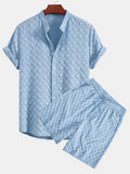 Conjunto Camisa y Pantalón Corto Cuadros Jacquard