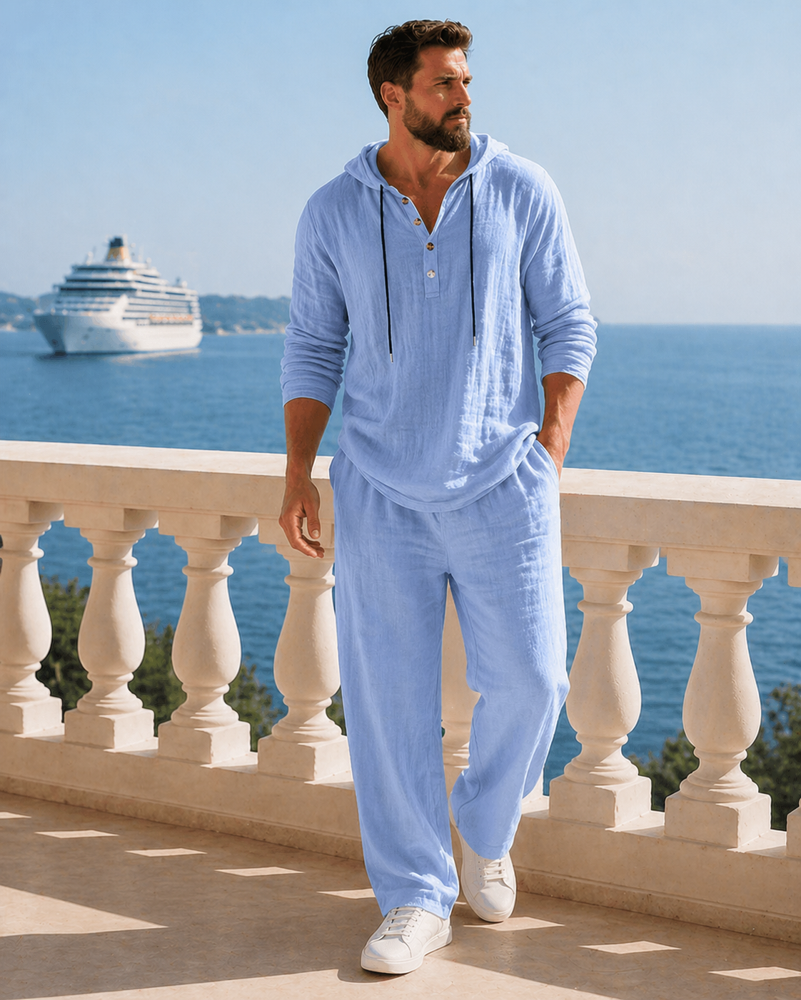 Capri™ · Conjunto lino con capucha para hombre