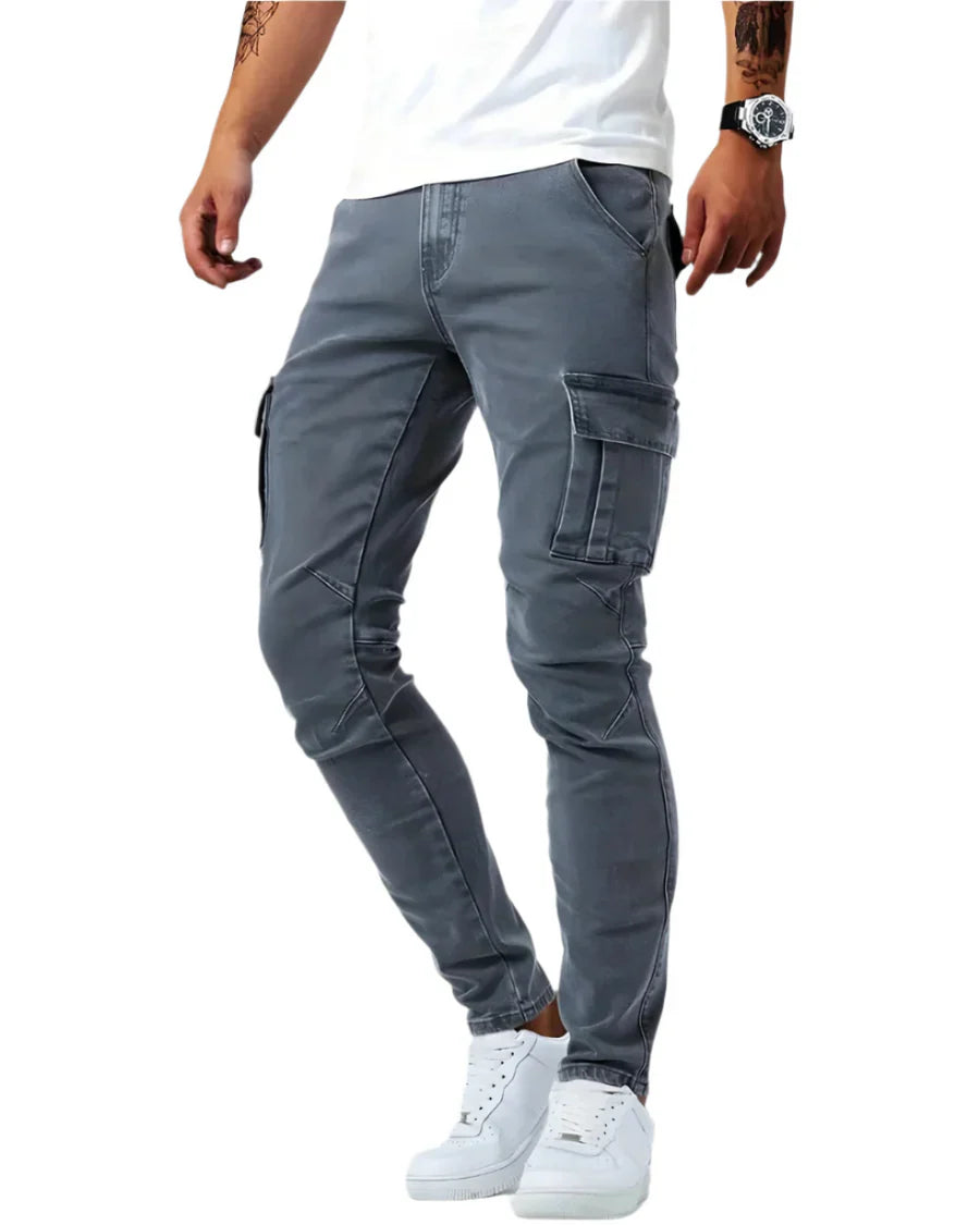 Dario | Pantalones cargo stretch de corte moderno