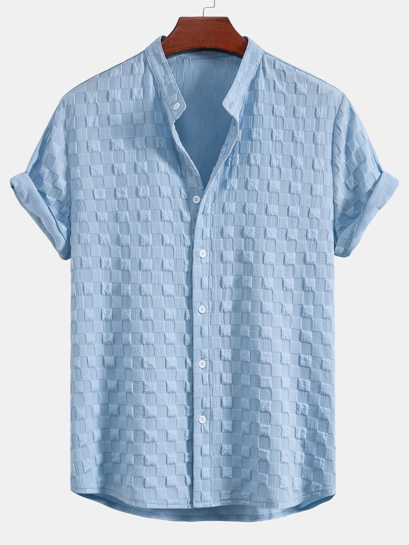 Conjunto Camisa y Pantalón Corto Cuadros Jacquard