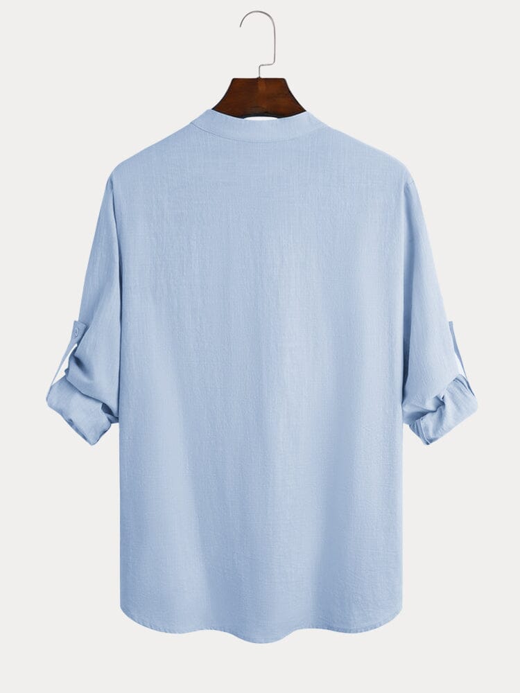 Auren™ | Camisa de lino y algodón cuello abierto