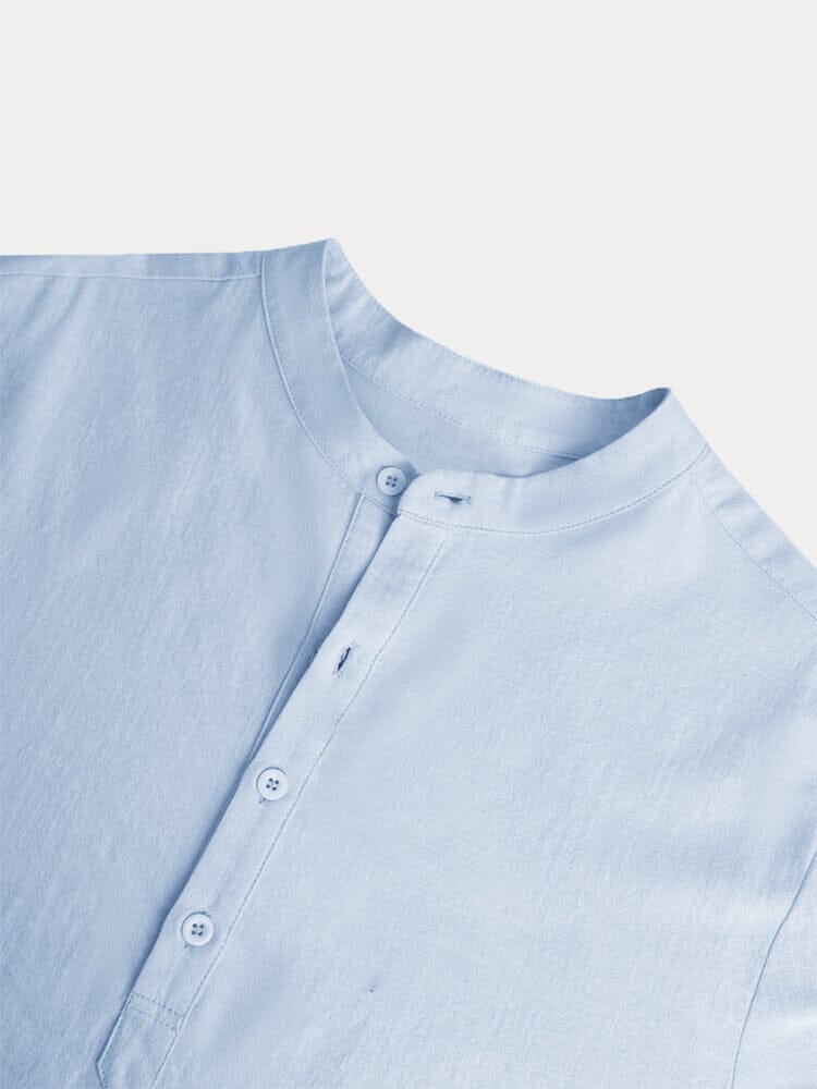 Auren™ | Camisa de lino y algodón cuello abierto