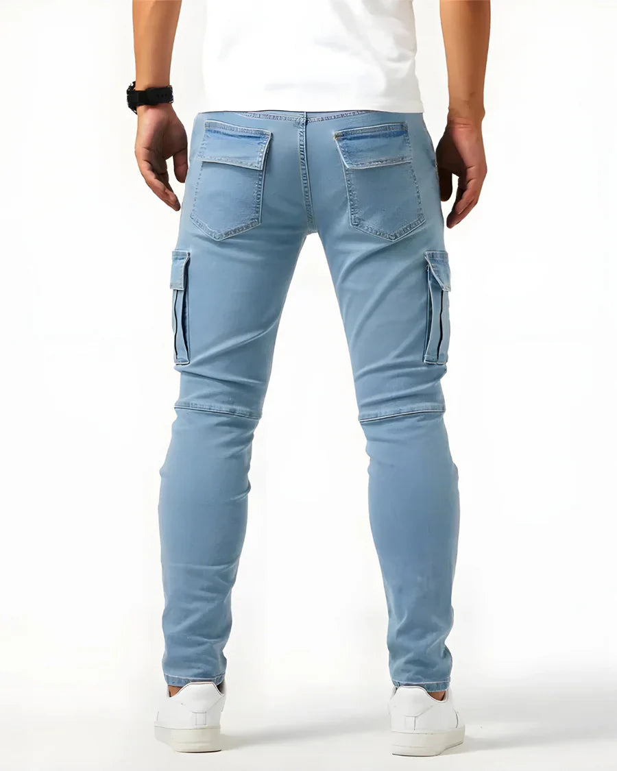 Dario | Pantalones cargo stretch de corte moderno