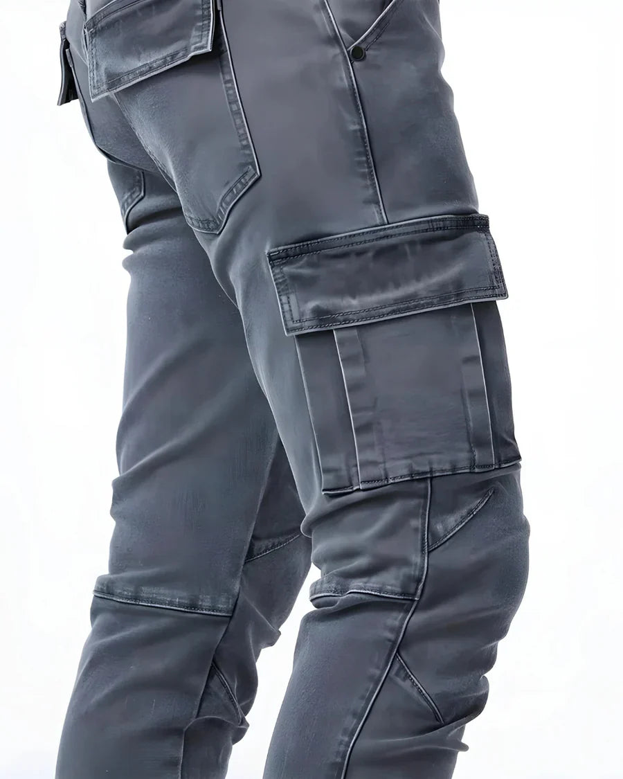 Dario | Pantalones cargo stretch de corte moderno