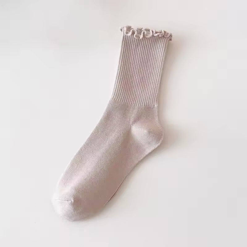 Cellini™ | Calcetines de Algodón Premium con Borde Rizado (Pack de 4)