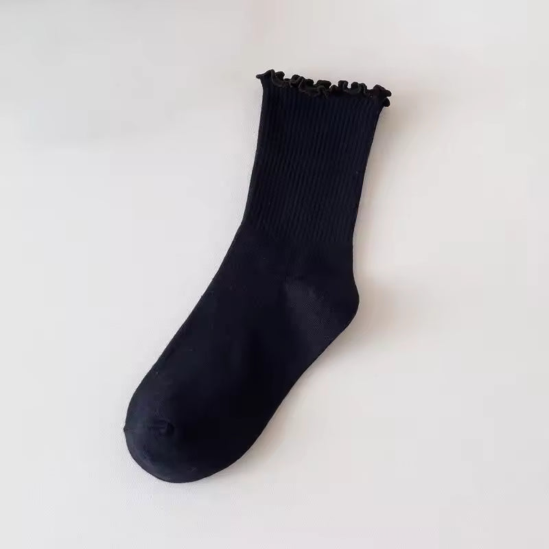 Cellini™ | Calcetines de Algodón Premium con Borde Rizado (Pack de 4)
