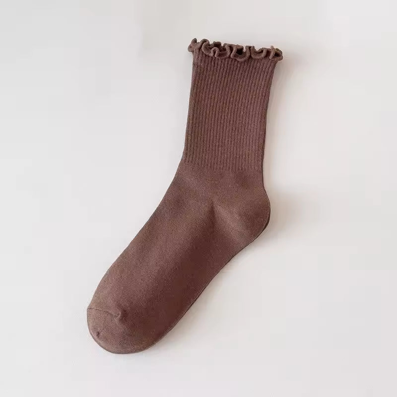 Cellini™ | Calcetines de Algodón Premium con Borde Rizado (Pack de 4)