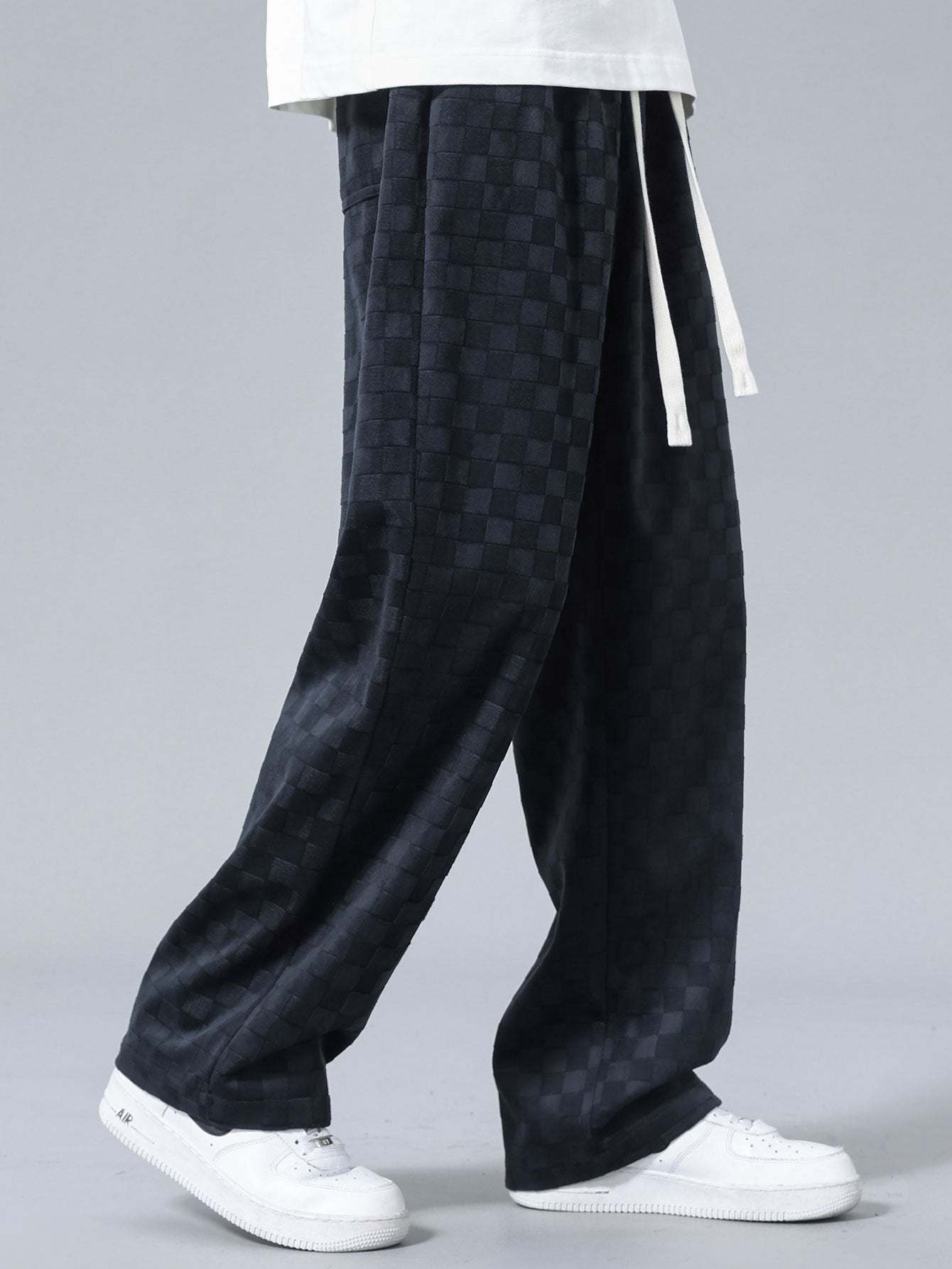 Pantalones Rectos de Cuadros
