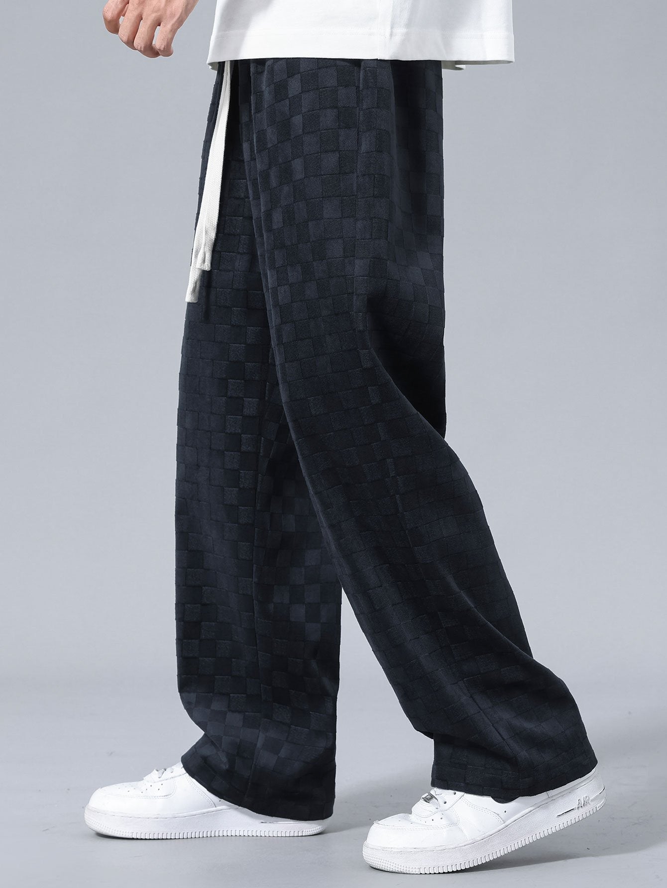 Pantalones Rectos de Cuadros