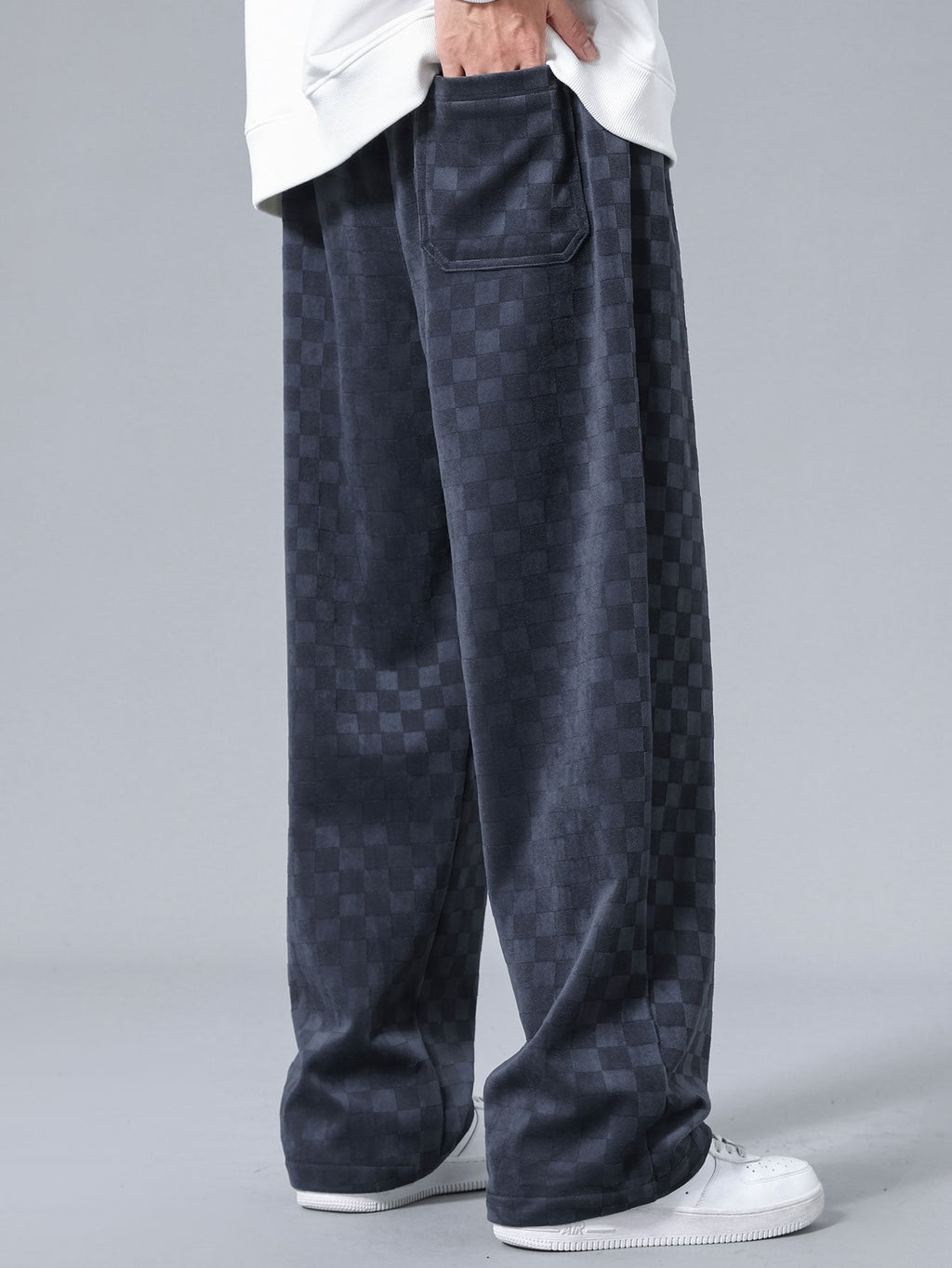 Pantalones Rectos de Cuadros