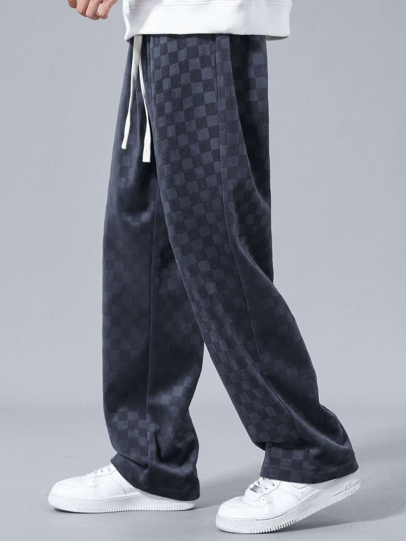 Pantalones Rectos de Cuadros