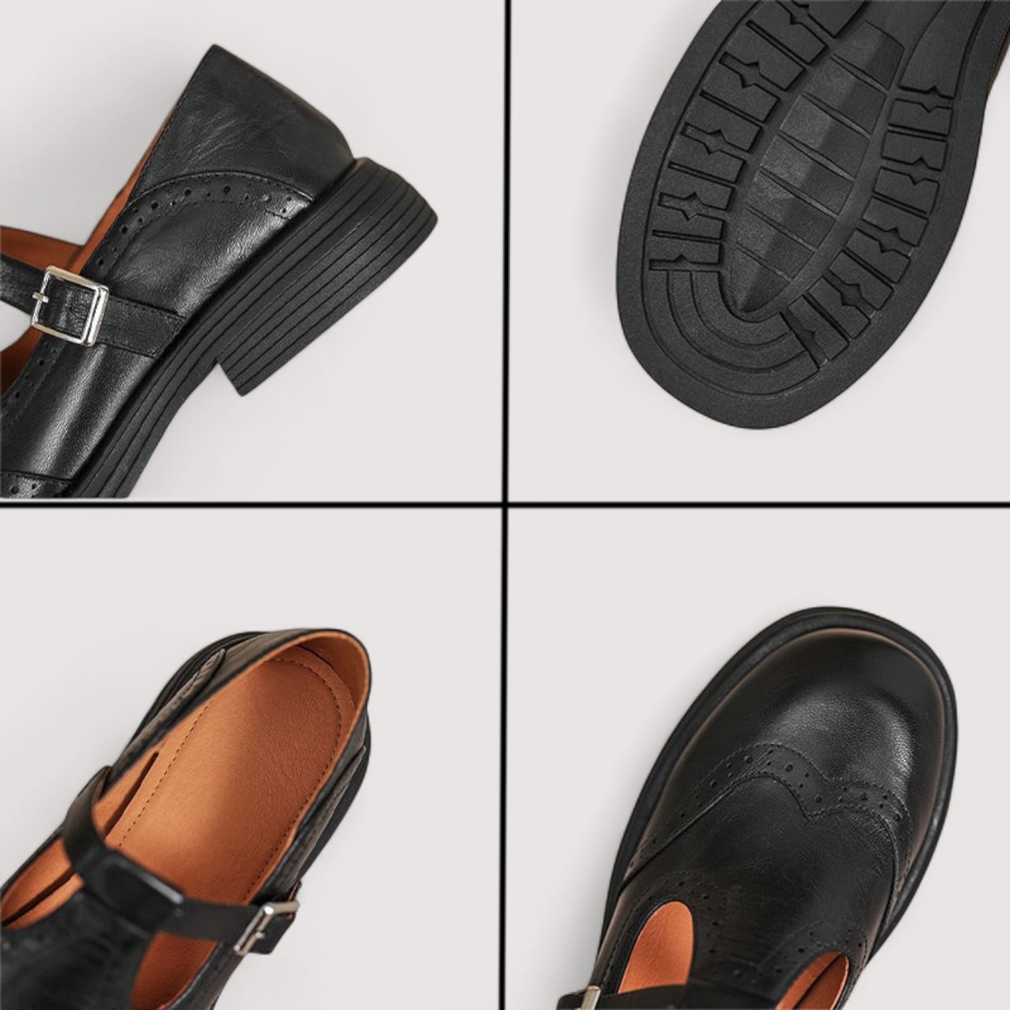 Nora™ | Zapato Mary Jane con detalle brogue y hebilla