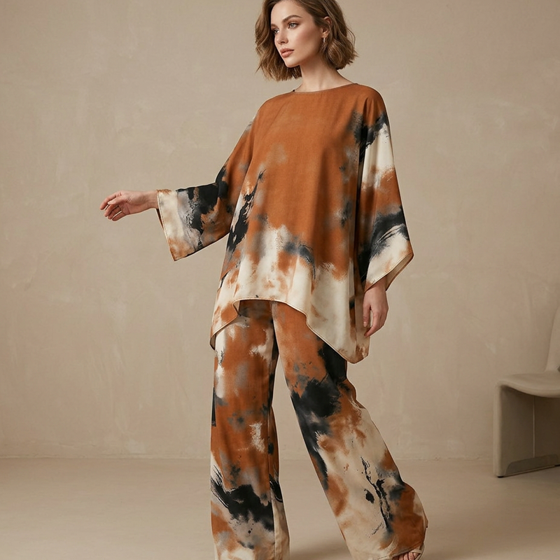 Conjunto de 2 Piezas con Estampado Artístico — Estilo y comodidad sin esfuerzo