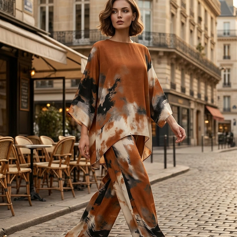 Conjunto de 2 Piezas con Estampado Artístico — Estilo y comodidad sin esfuerzo